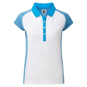 FootJoy Ladies Smith Piquet Cap Sleeve Shirt - White / Blue
